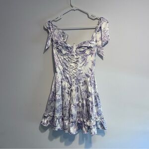 NWT Dolls Kill Sugar Thrillz Holding Court Purple Lavender and White Dress XXS
